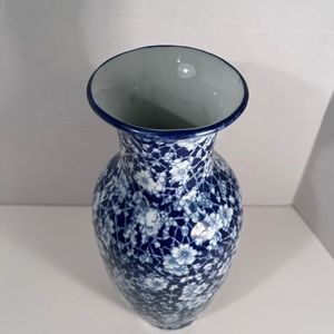 Victoria Ware Calico Flo. Blue Vase Ironstone China